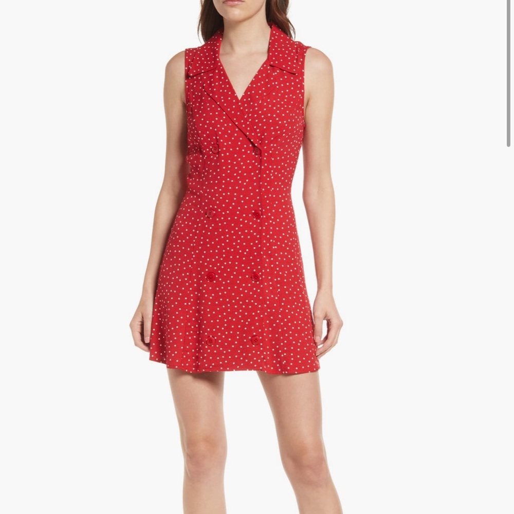 Reformation Red Polka Dot Mini Dress